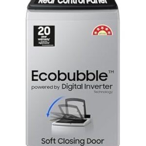 Samsung 8 kg, 5 star, Eco Bubble Tech, Digital Inverter Motor, Soft Closing Door, Fully-Automatic Top Load Washing Machine (WA80BG4441BGTL, Light Gray)