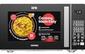 IFB 24L Solo Microwave Oven (24PM2S, Multi Stage Cooking with 69 Indian & Continental Auto Cook Menus, Child-lock Protection, Deodorize function, Delay Start & Power Save, Silver)