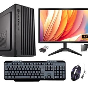 BullOne All-in-One Desktop PC, i3 2120, 4GB RAM, 128GB SSD, 19" Monitor, Keyboard, RGB Mouse, WiFi, Win 10, Black