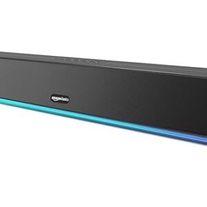 amazon basics X20G 16W Bluetooth Soundbar with 2000mAh Battery | 2X Bass | Up to 7 hrs of Playback | RGB Lights | Bluetooth 5.3, Aux & USB Connectivity (Black)