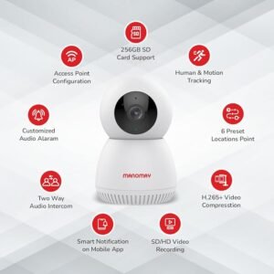 3MP (1296P) Resolution: Ensure incredibly clear video recording with live video and playback.