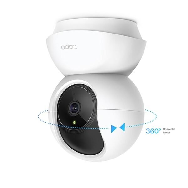 Tapo TP-Link C210P2 360° 3MP 2K 2304 Full HD 1296P Video Pan/Tilt Smart Wi-Fi Security Camera | Alexa Enabled | 2-Way Audio| Night Vision| Motion Detection | Indoor CCTV | Pack of 2,White