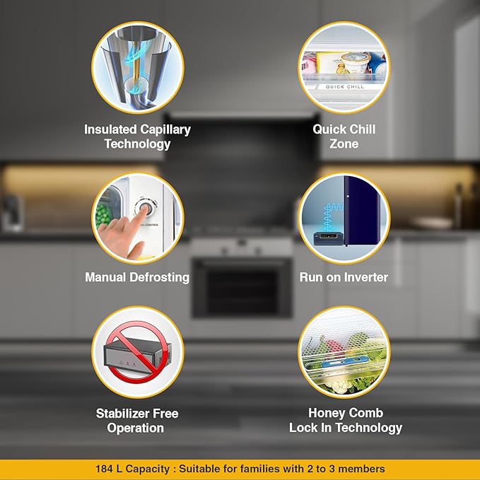 Whirlpool 184 L 2 Star Direct-Cool Single Door Refrigerator (205 WDE CLS 2S SAPPHIRE BLUE-Z, Blue,2023 Model)