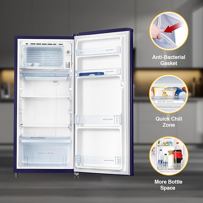 Whirlpool 184 L 2 Star Direct-Cool Single Door Refrigerator (205 WDE CLS 2S SAPPHIRE BLUE-Z, Blue,2023 Model)