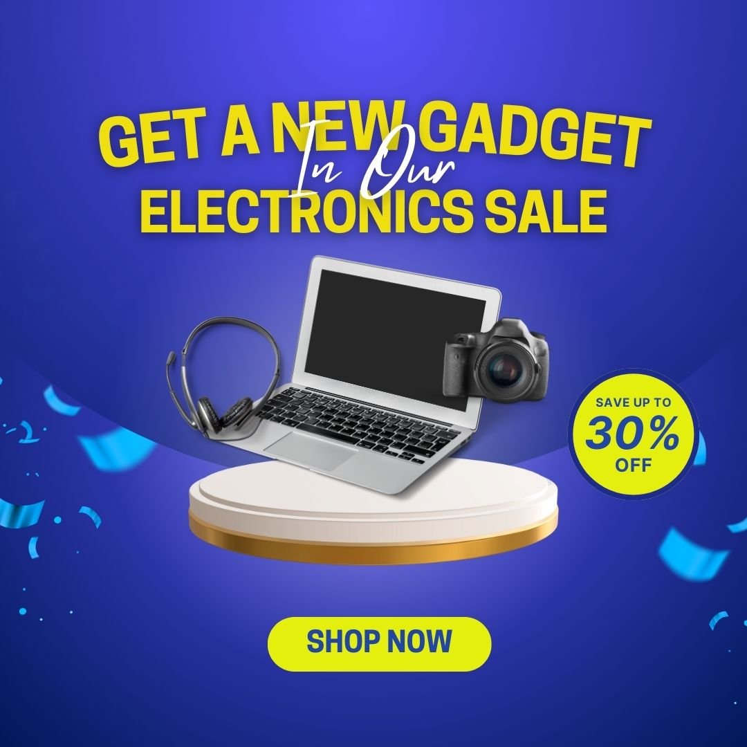 Blue And Yellow Modern Electronics Sale Instagram Post
