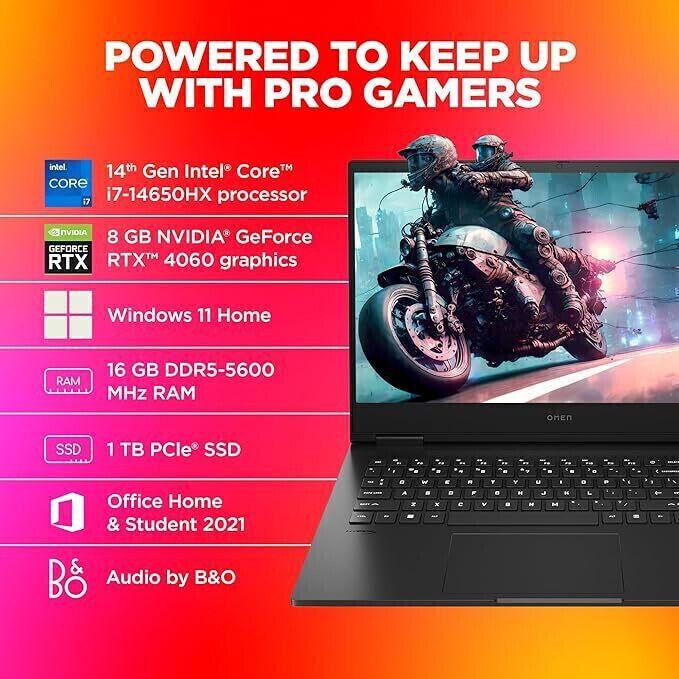 HP OMEN Intel Core i7 14th Gen 14650HX - (16 GB/1 TB SSD/Windows 11 Home/8 GB Graphics/NVIDIA GeForce RTX 4060) Omen 16 wf1096TX/ ae0002tx Gaming Laptop (16.1 inch, Shadow Black, 2.32 Kg, With MS Office)